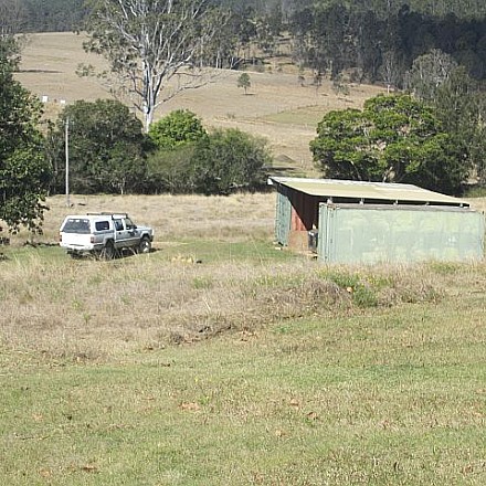 truck and sheds